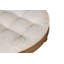 Grande table basse ronde avec repose-pieds imperméable surdimensionnée à 2 niveaux avec capitonnage à boutons et tablette en bois-1025860981
