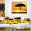 Coussin lombaire à imprimé paysage de soleil à l’arbre d’acacia