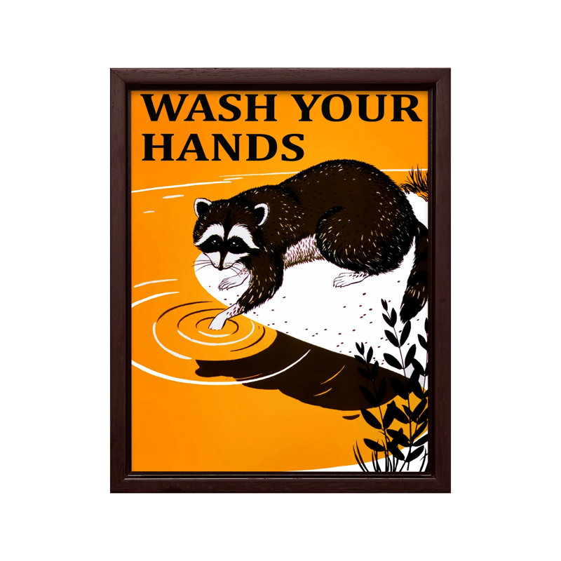 Lavez-vous les mains No2, Canvas, 11"H x 14"W, Brown Framed
