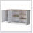 Ash 2-Door Kitchen Island with 3 Open Shelves, Ample Storage, and Modern Aesthetic for Efficient Kitchen Organization.