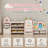Foldable Kids Toy Storage Organizer ,With Removable Bins And 3-Tier Bookshelf For Kids Toy Storage Organizer With Drawing Board, Extra 3 Brushes-1259684850
