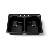 Hartland 33" L x 22" W x 9-5/8" Double Basin Drop-In Kitchen Sink