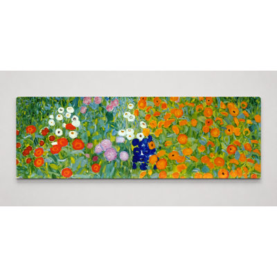 Bauerngarten / Flower Garden (1907) — Panoramic Canvas Wall Art