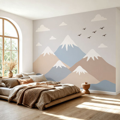 Wall Mural Peel and Stick Wallpaper Kids mountains nursery for kids room babies nursery Self-Adhesive Removable Contact Paper Wall Decor for Living Room Bedroom 69"H x 96"W