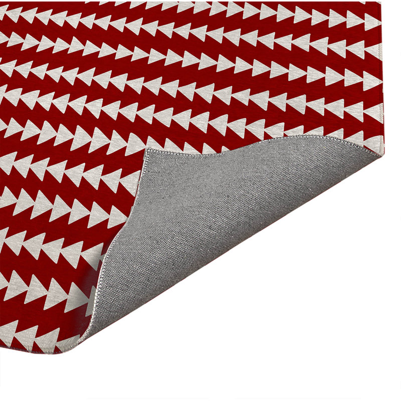 Tapis de cuisine Tribal, Rectangulaire 3 pi x 5 pi, Rouge canneberge