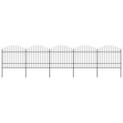 Fihria 68.9cm H x 890cm W Black Metal Fence Panels