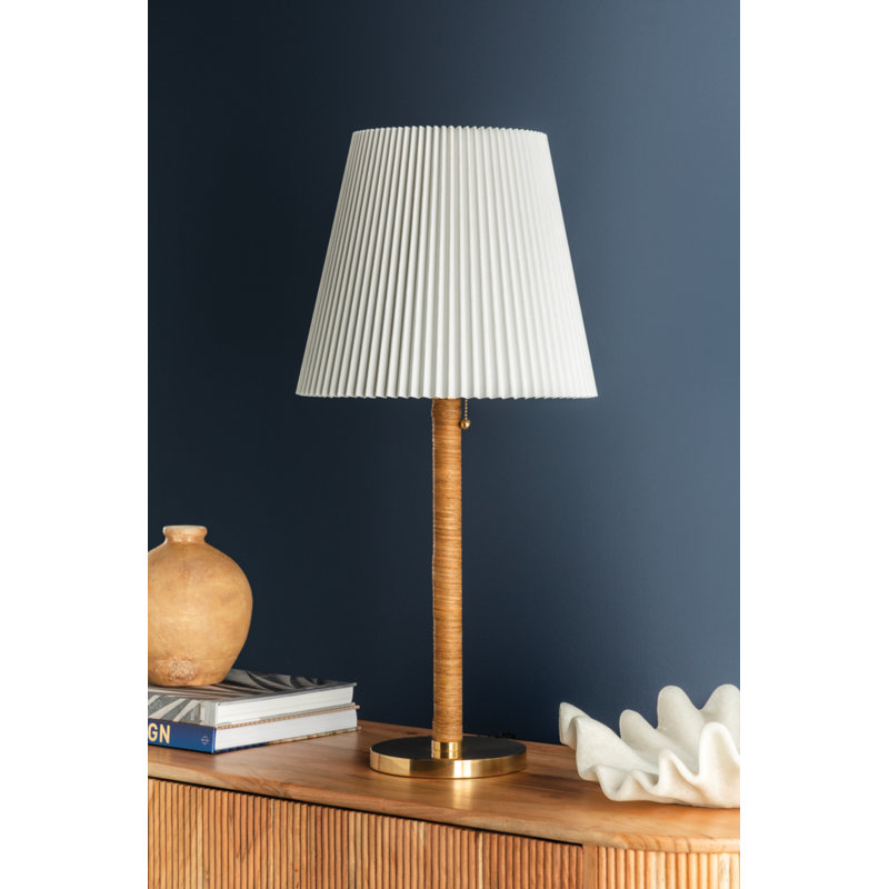 Dorset - 1 Light Table Lamp By Mark D. Sikes - Aged Brass Frame - Cream Shade