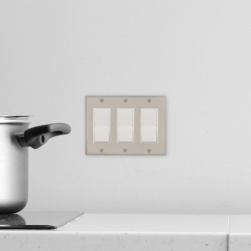 New York 3-Gang Rocker Wall Plate, Satin Nickel