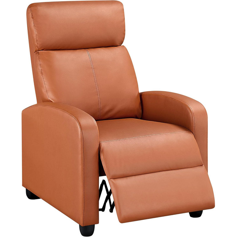 Fauteuil inclinable en cuir de polyuréthane pour le salon - Canapé inclinable réglable robuste avec siège rembourré, support à ressorts ensachés et assemblage facile pour le cinéma maison ou le bureau