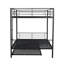 Full Over Full Metal Bunk Bed With Trundle, Silver-1837094897