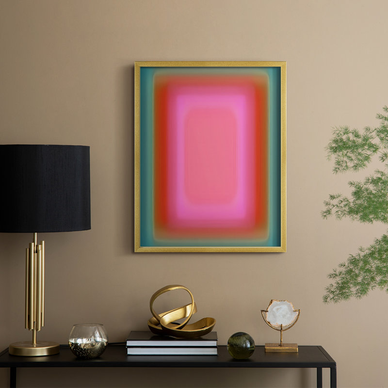 «Vibrant Aura I», reproduction encadrée - bois massif, H 30 po x l 24 po, Doré