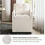 Luxueux fauteuil de salle à manger rembourré blanc avec roulettes