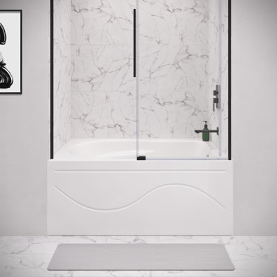Baignoire blanche avec drain à tablier 48 "x 32" Ivy