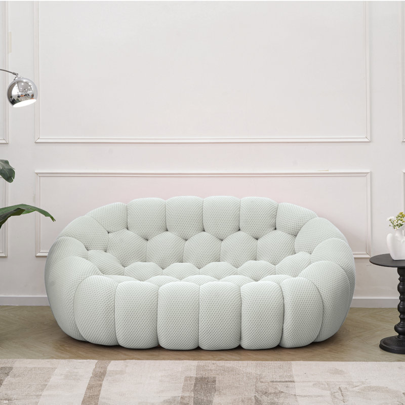 Cenie Upholstered Boneless Sofa, No Assembly Required, Light Gray, 30.71" H x 78.74" W x 42.52" D