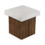 Table d'appoint avec design carré, blanc antique et naturel, table multi-oxydes de magnésium, simili pierre et textures de bois, naturel