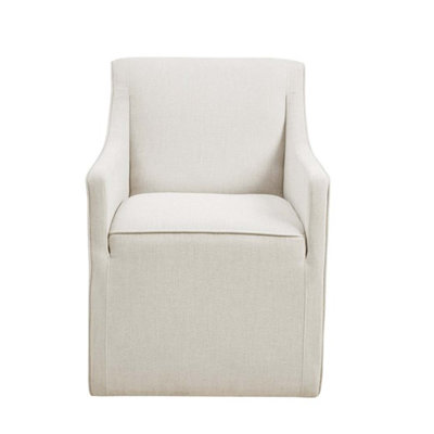 Skirted Dining Arm Chair with Casters