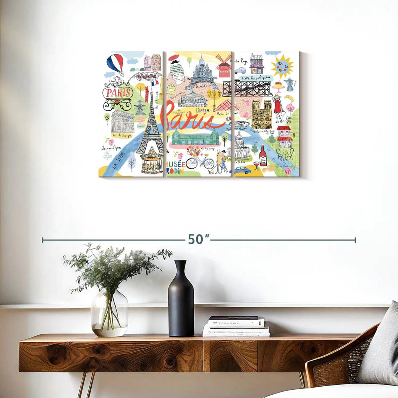 Carte de Paris, H 20 po x l 33 po