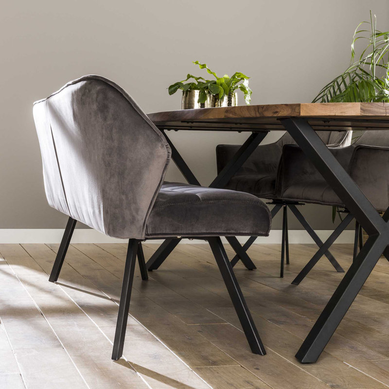 Northbrook Polyester Upholstered Bench, in Grey