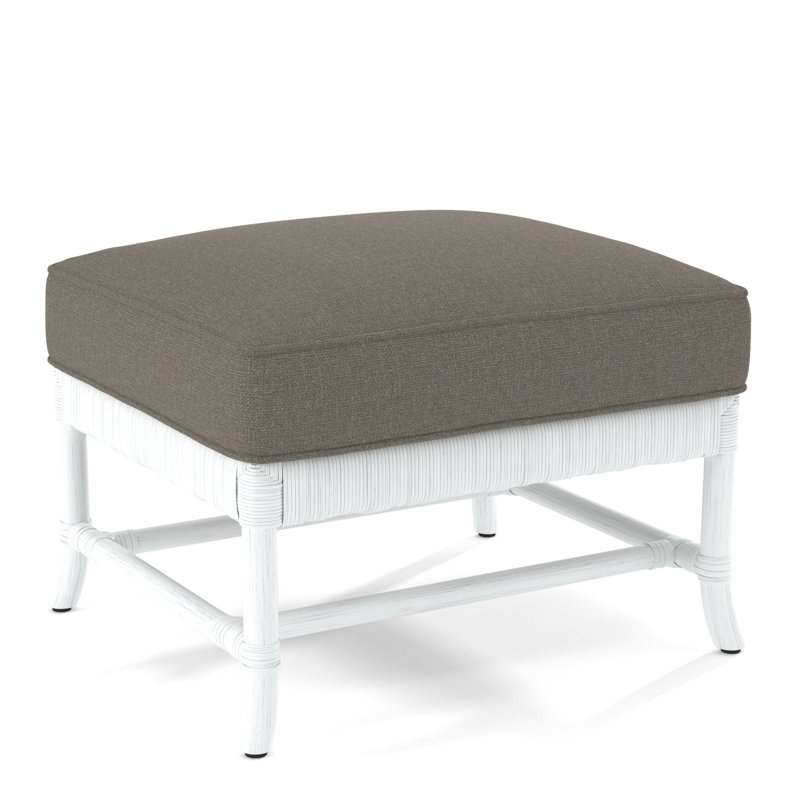 Lafayette Ottoman, Pink Floral; 0638-16, Frost White