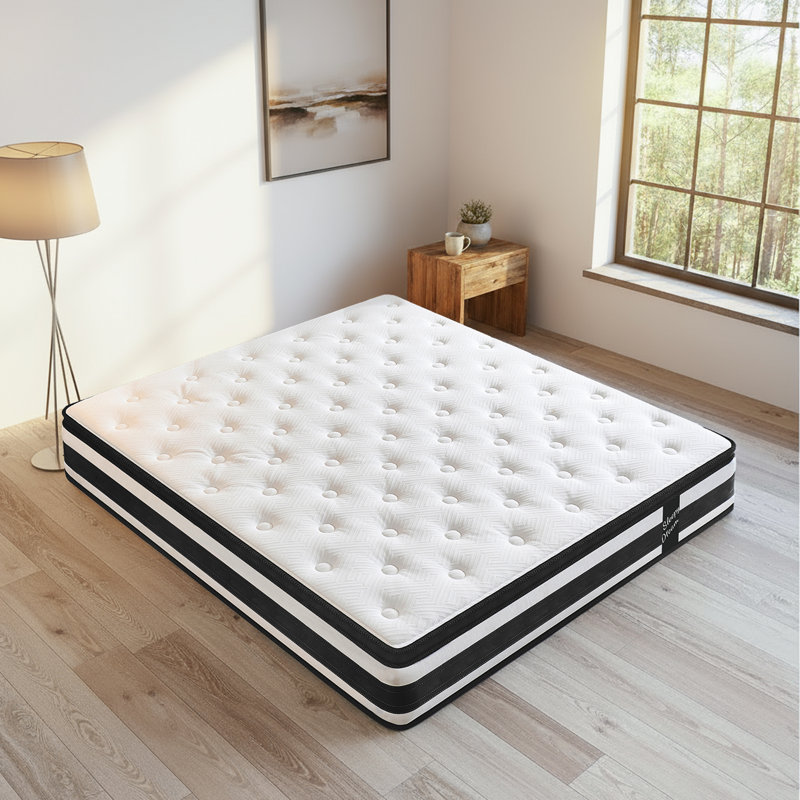 Matelas hybride ferme en mousse de 12 po de 12 po, soulagement de la pression et isolement du mouvement, matelas dans une boîte