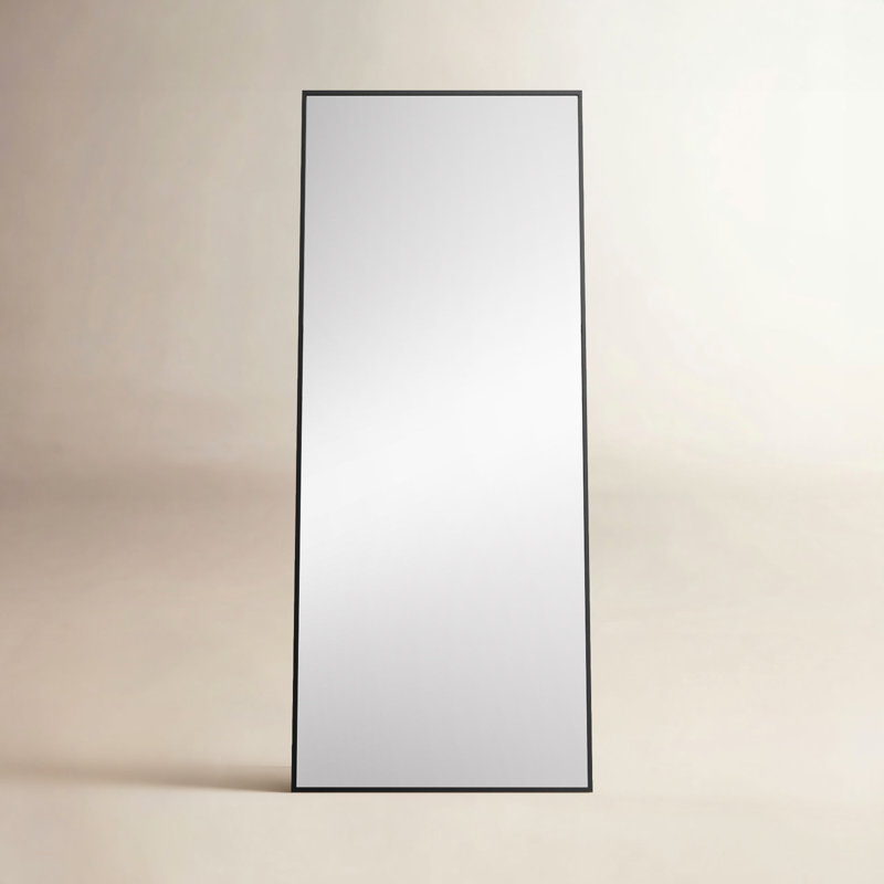 Sabine Metal Rectangle Floor Mirror, 72" x 30", Black