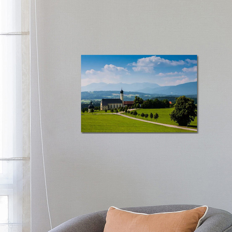 Germany, Bavaria, Alps, Church Irschenberg by Mikolaj Gospodarek - Wrapped Canvas Print, 66.04 cm H x 45.72 cm W x 3.175 cm D