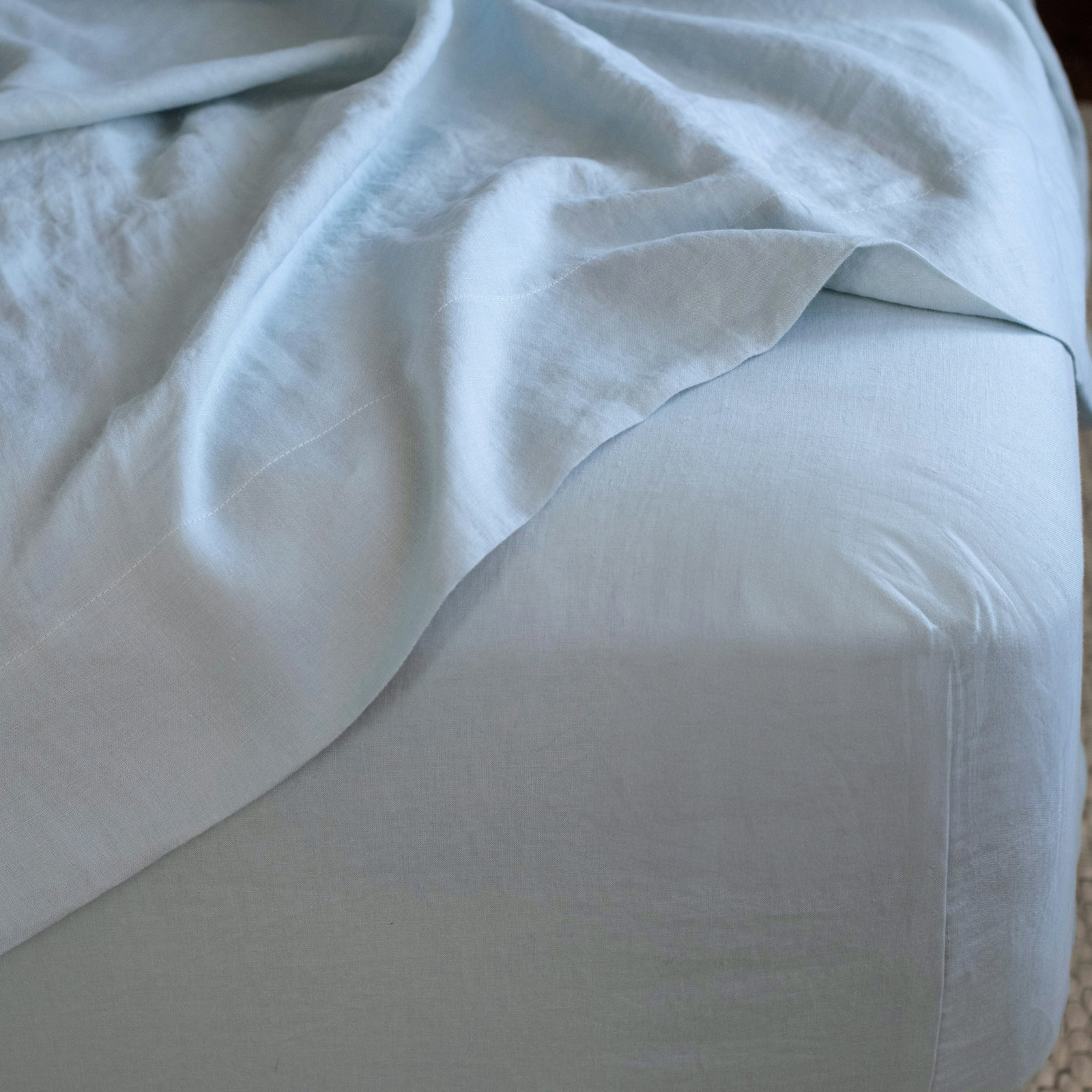 100% French Linen Sheet Set, Full Sheet Set with 2 Pillowcases, Wave