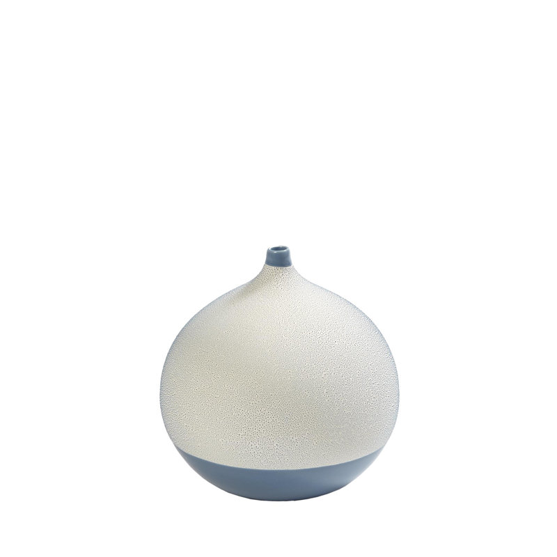 Pixelated Ball Vase, 8"H x 7.5"W x 7.5"D, Blue