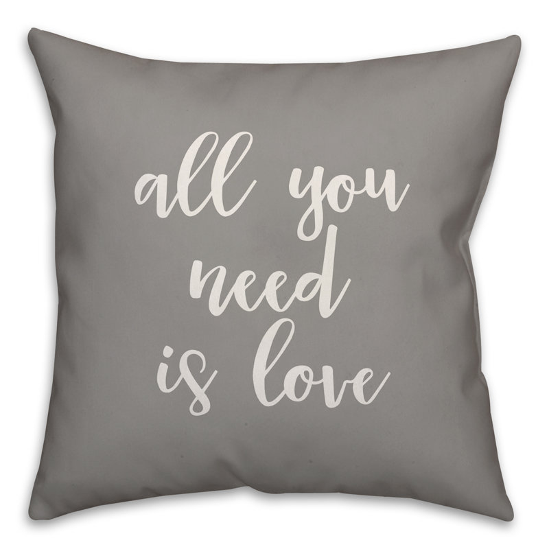 Coussin «All You Need is Love», Gris, Coussin et housse de coussin