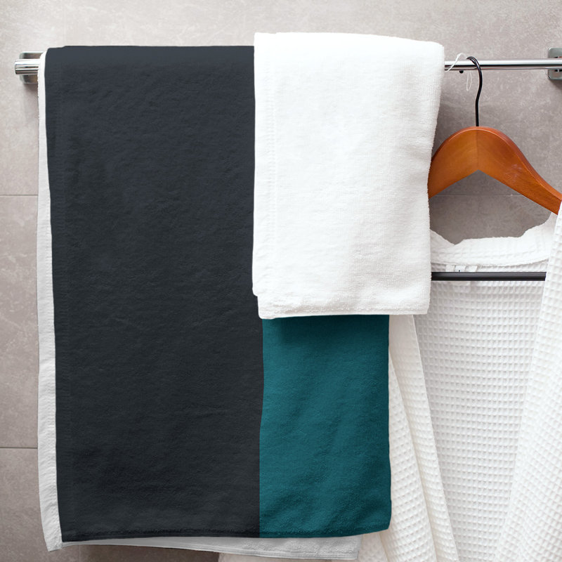 Bath Towel, Black/Teal