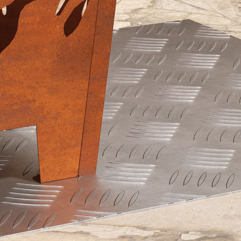 Metal Anti-Slip Stair Treads, Silver, Square 50cm