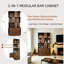 Grande armoire à liqueur de coin 72,83 po avec support pour verres à vin-1951666976