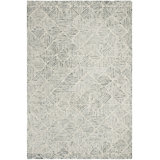 Linsly Geometric Area Rug in Light Green/Ivory