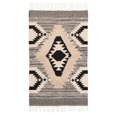 Tapis texturé crème