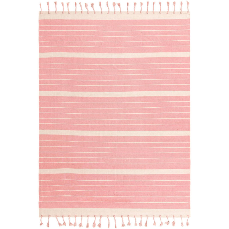 Yellville Cotton Striped Indoor Rug, Rectangle 8' x 10'