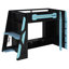 Lit mezzanine simple avec bureau, rangement multi-tablettes et éclairage RVB, structure en bois simple pour jouer et étudier, bleu nuage-1354841050