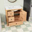 Meuble-lavabo en bois 30 po avec lavabo en céramique, tiroirs à fermeture en douceur, tablette réglable et conception à dossier ouvert