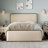 Modern Metal Bed Frame With Curved Upholstered Headboard And Footboard Bed With Under Bed Storage, Heavy Duty Metal Slats-475410223-475410220
