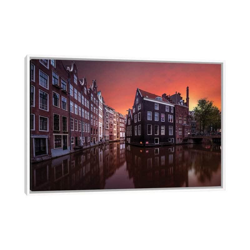 Amsterdam Dawn by Merakiphotographer - Floater Frame Print on Canvas, White, 101.6 cm H x 66.04 cm W