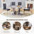 63" Modern Dining Table Set With PU Leather Chairs, U-Shaped MDF Base-116376090-116446158