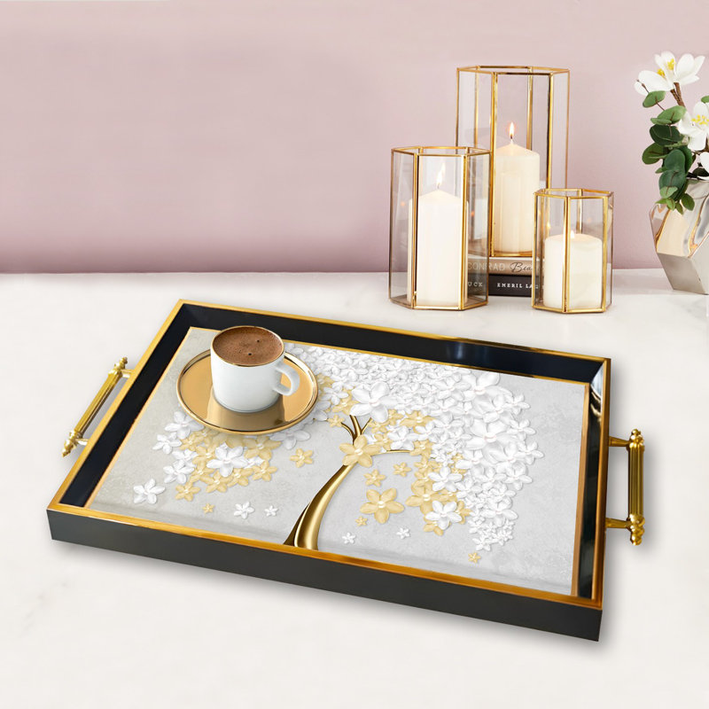 Elegant Glass Tray, 19.7 x 11.4 x 1.4 inches | 100% Durable Glass Construction | Easy to Clean with Damp Cloth | Ideal for Serving, Decorative Display, and Organizing | Stylish Addition to Home Décor