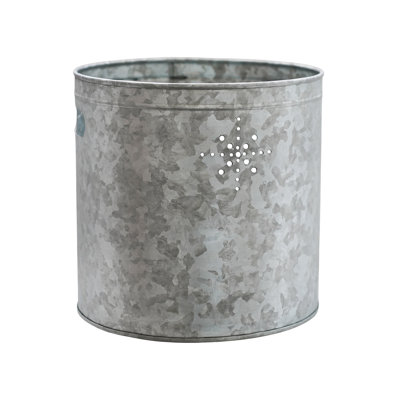 Galvanised Steel Planter Bucket with Star