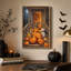 Toile d'Halloween «Jack-o-lantern» et chapeau de sorcière-532910911