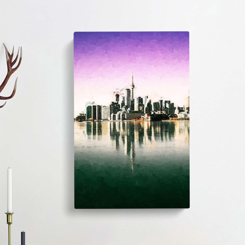 Skyline Of Toronto In Canada In Abstract - Wrapped Canvas, 91cm H x 60cm W x 3cm D
