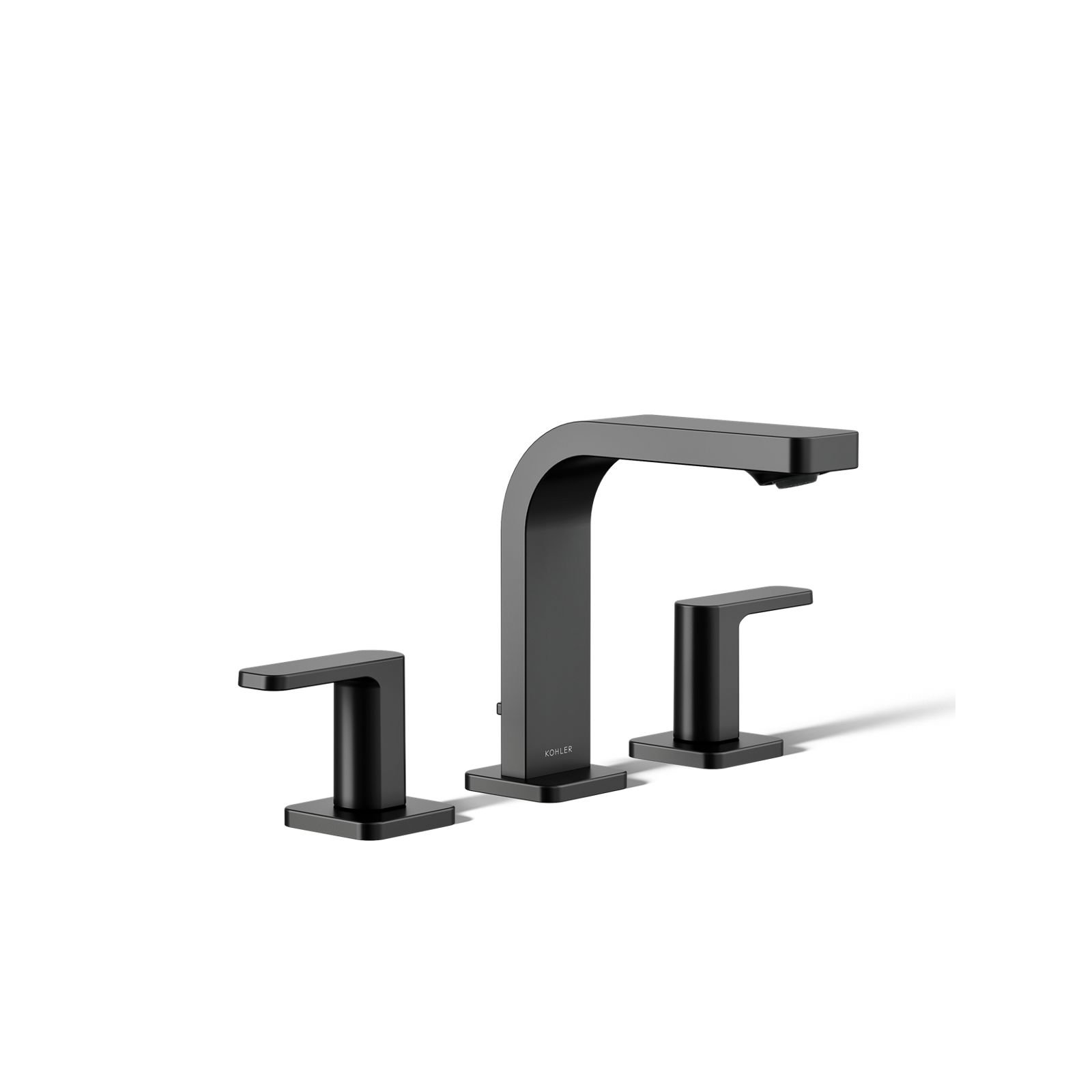 ParallelWidespread Bathroom Faucet, 3-Hole Two Lever Handle Bathroom Sink Faucet, Matte Black, 0.5 GPM