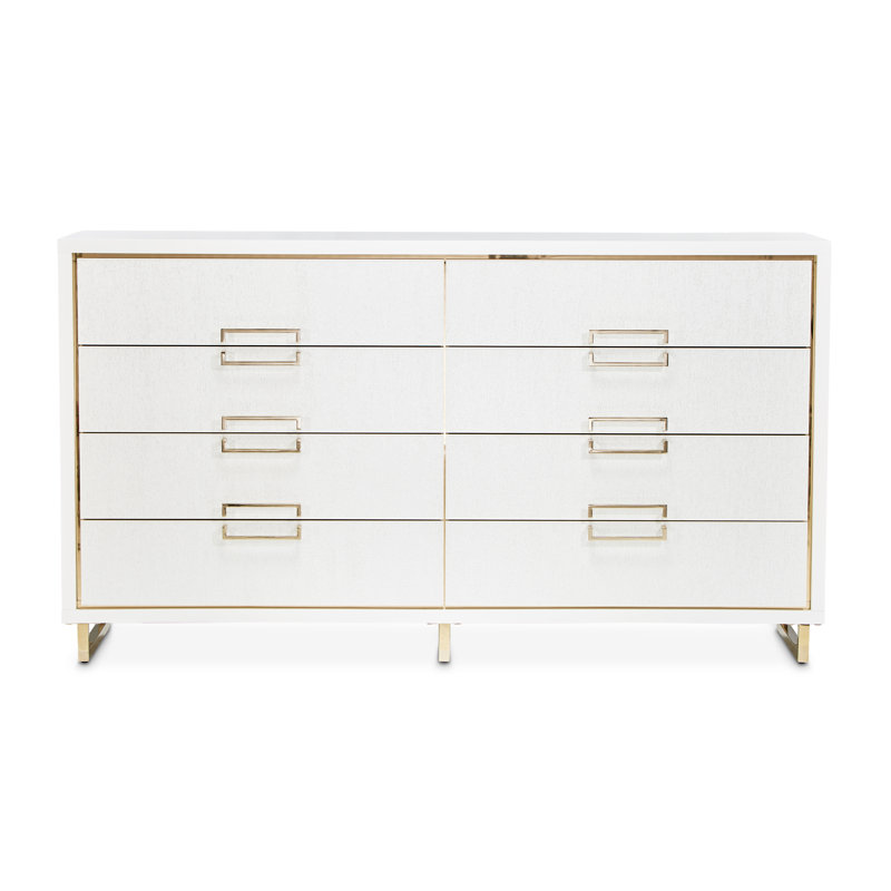 Palm Gate 6-Drawer Dresser - Cloud White