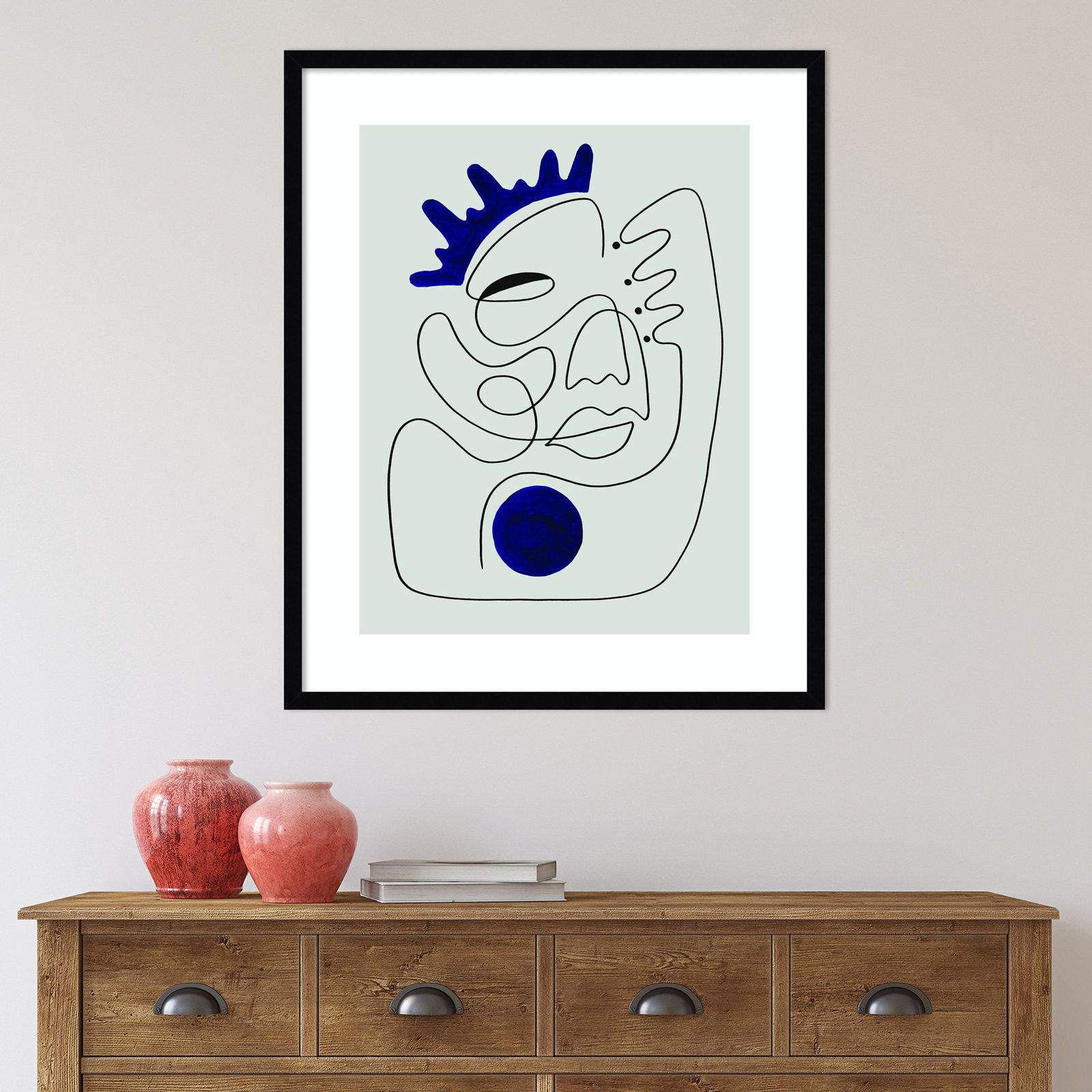 El Rey Print by Shatha Al Dafai, 41.38" H x 33.38" W x 0.875" D, White Framed