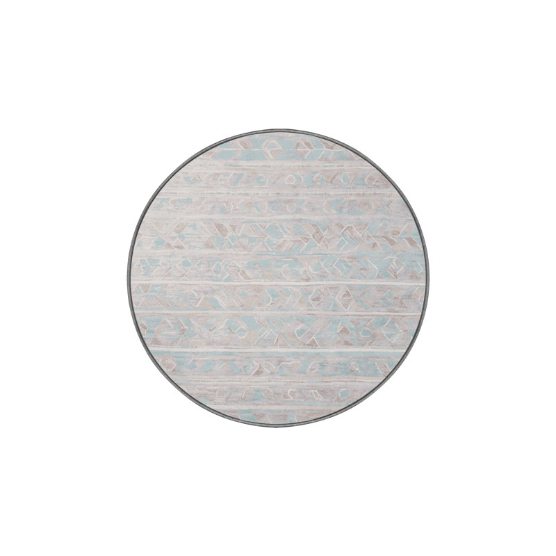 Tapis gris lavable à la machine, Rond 4 pi