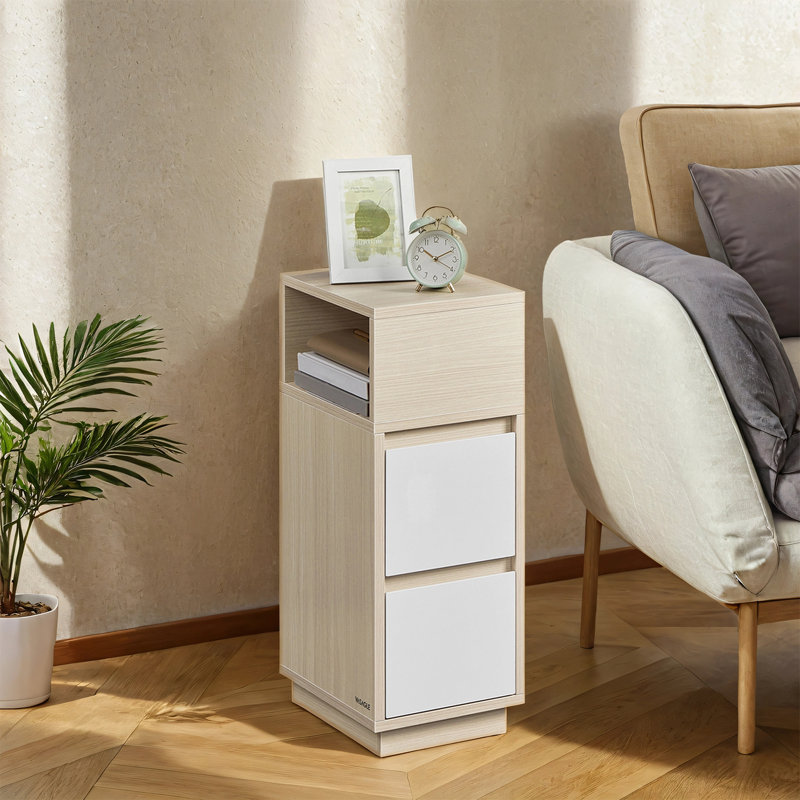 Particle Board Bedside Table, Natural Beige