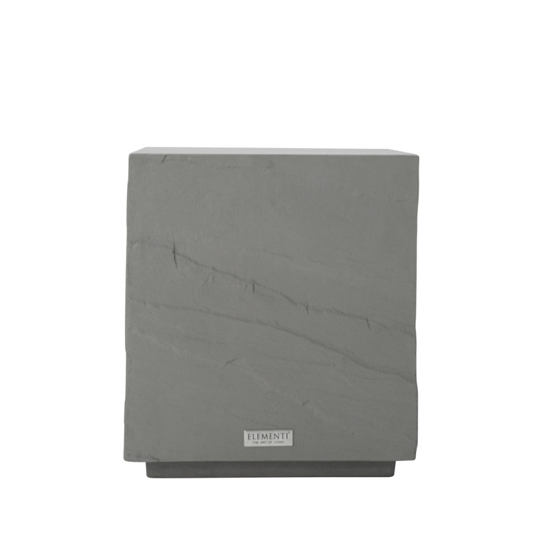 Elementi Home Colorado 18" Square Concrete Side Table for Indoor and Outdoor Use, Space Gray
